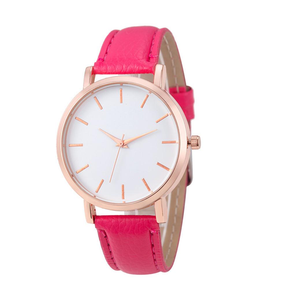 Elegant Ladies Leather Strap Quartz Wristwatch Girl Bracelet Watch Gifts for Woman