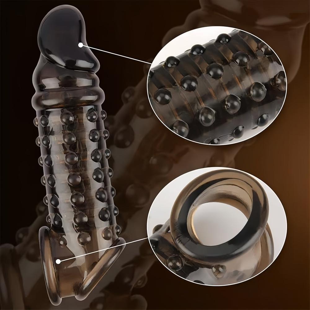 Male Penis Ring Glans Enlargement Extender Delay Ejaculation Silicone Reusable Penis Sleeve Condom Adult Male Erotic Toy