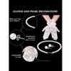 4 Pcs Tea Party Fascinator Hat Set for Women Lace Glove Pearl Set | Tea Party Accessories Outfits Headpiece Veil Lace Glove Pearl Jewerly for Wedding