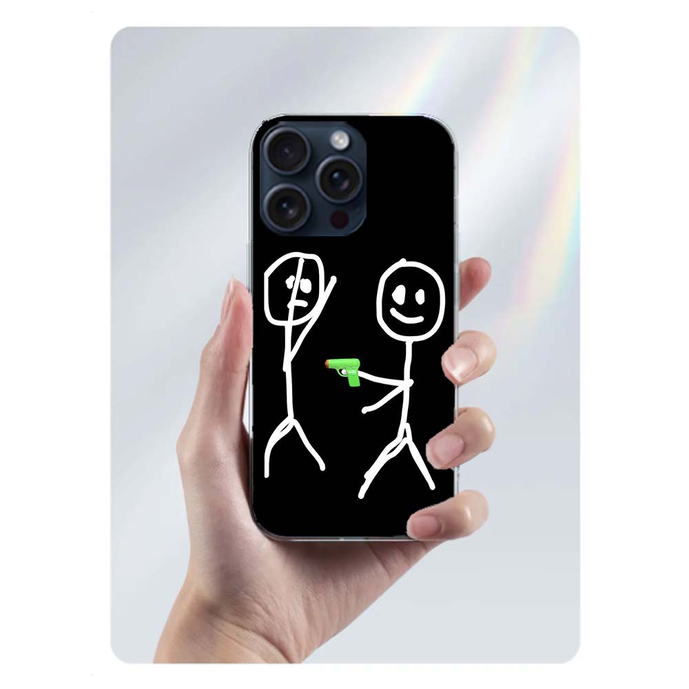 Funny Cute Cartoon Matchman Clear Phone Case For Iphone 17 Air 16 Pro Max 15 Pro 14 Plus 17E 16E 11 13 12 Mini Cover Cases Funda
