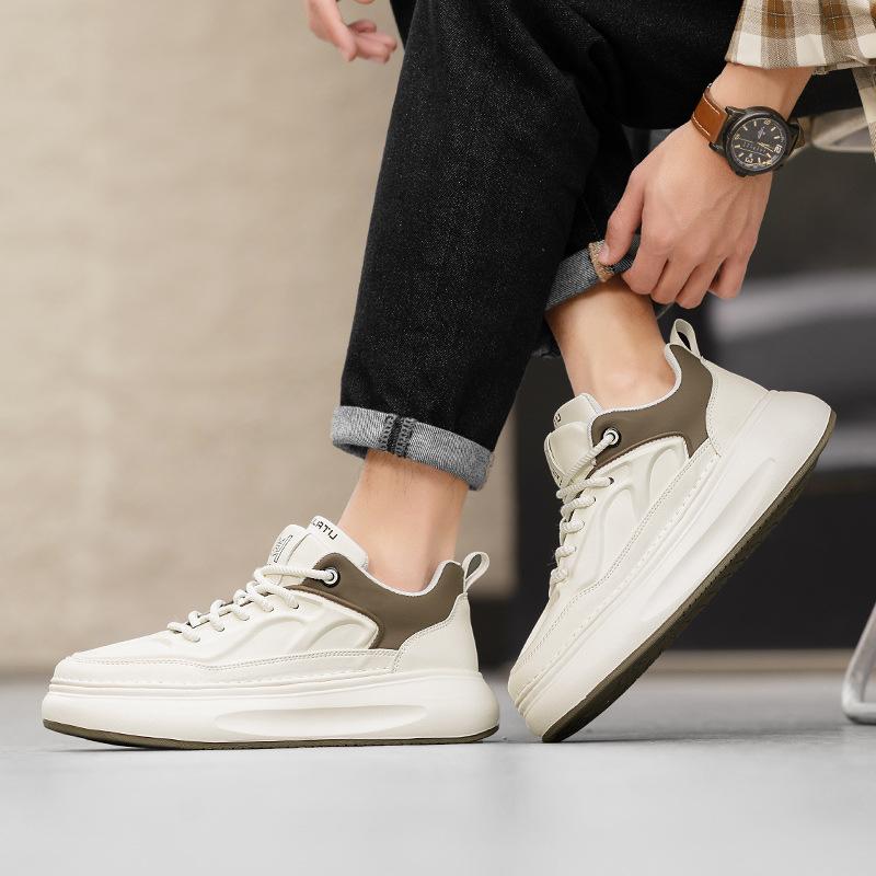 Lightweight Shock Absorption, Four-season Low-top Soft-soled Shock Absorption, Leather Sports Shoes, Casual Little White Board Shoes