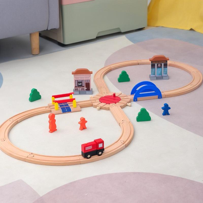 High-Quality Multiple High-Quality Wooden High-Quality Train High-Quality Track Collection Kit Play Sets High-Quality For High-Quality Children