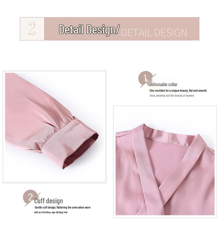 2025 Spring Women's Fashion: Casual V-Neck Chiffon Blouse in New Chinese Style