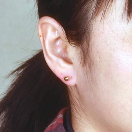 Cercei bilă rotundă din aur roz K18PG cercei bilă 5mm aur K18 aur 18k 1 pereche pentru ambele urechi Fabricat în Japonia Fără nichel yokomountain (captură montată)