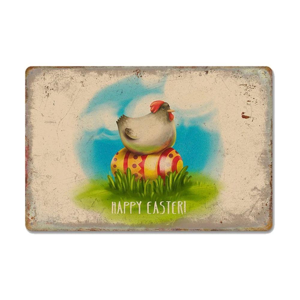 Funny Warning Chicken Sign, Indoor Outdoor Metal Plaque 20x30cm