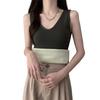 Women Thermal Tank Top V Neck Sleeveless Camisole Base Layer Thickened Fleece Lined Cami Vest Underwear Tops for Winter Cold Weather
