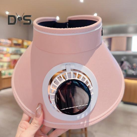 Sun Hat with Fan for Men And Women Outdoor Visor Hat with Solar/USB Powered Fan UV Protection Wide Brim Cooling Hat for Camping Fishing
