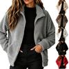 Damen Freizeitjacke mit lockerem Schnitt, Reißverschluss, Reverskragen und Taschen
