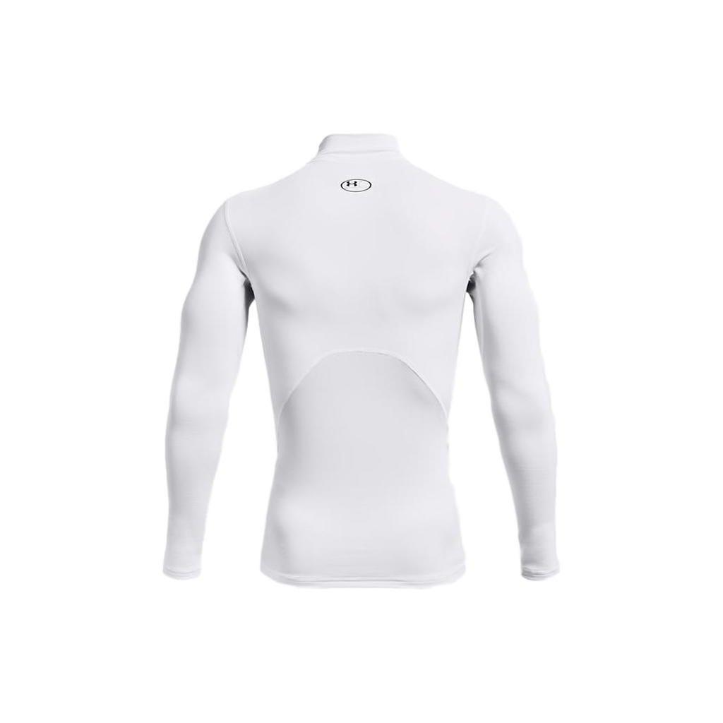 Under Armour Camiseta de Manga Comprida Gola Alta Sólida ColdGear® Masculina Tops Branco 1366072-100