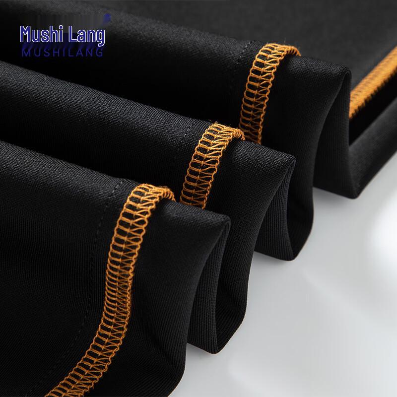 MUSHILANG Herren Pflegeleichte Verdickte Straight-Leg Freizeithose