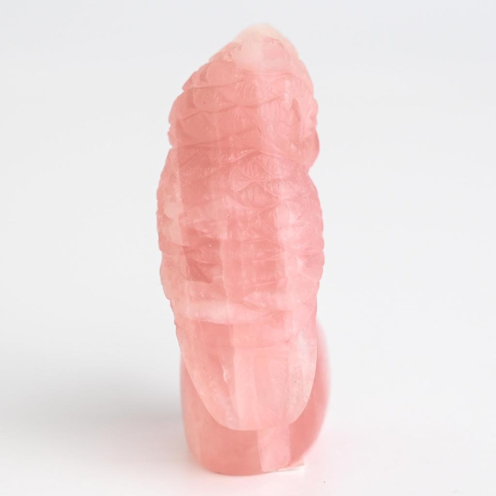 Natural Rose Quartz Owl Power Item Shipped As Owl Good Interior Sculpture, 57mm, One-of-a-Kind, Ornament, Stone, Is, Object, Fortune, Decor,