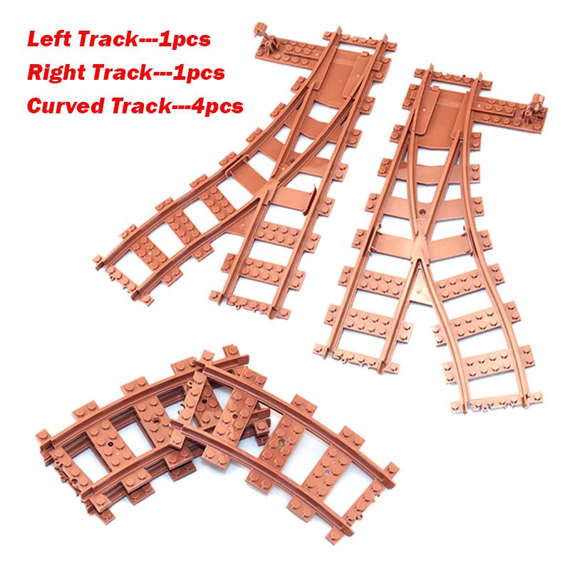Şehir Yaratıcı Trenler Esnek Raylar Çatallı Düz Eğri Raylar Makas Yapı Taşı Tuğlalar Çocuklar İçin Yüksek Teknolojili Oyuncaklar