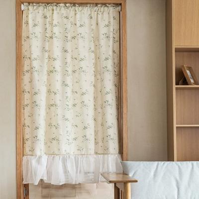 Korean Chiffon Ruffle Splicing Curtains Floral Road Pocket Curtain for Kitchen Bedroom Living Room Bay Window Cabinet Curtain