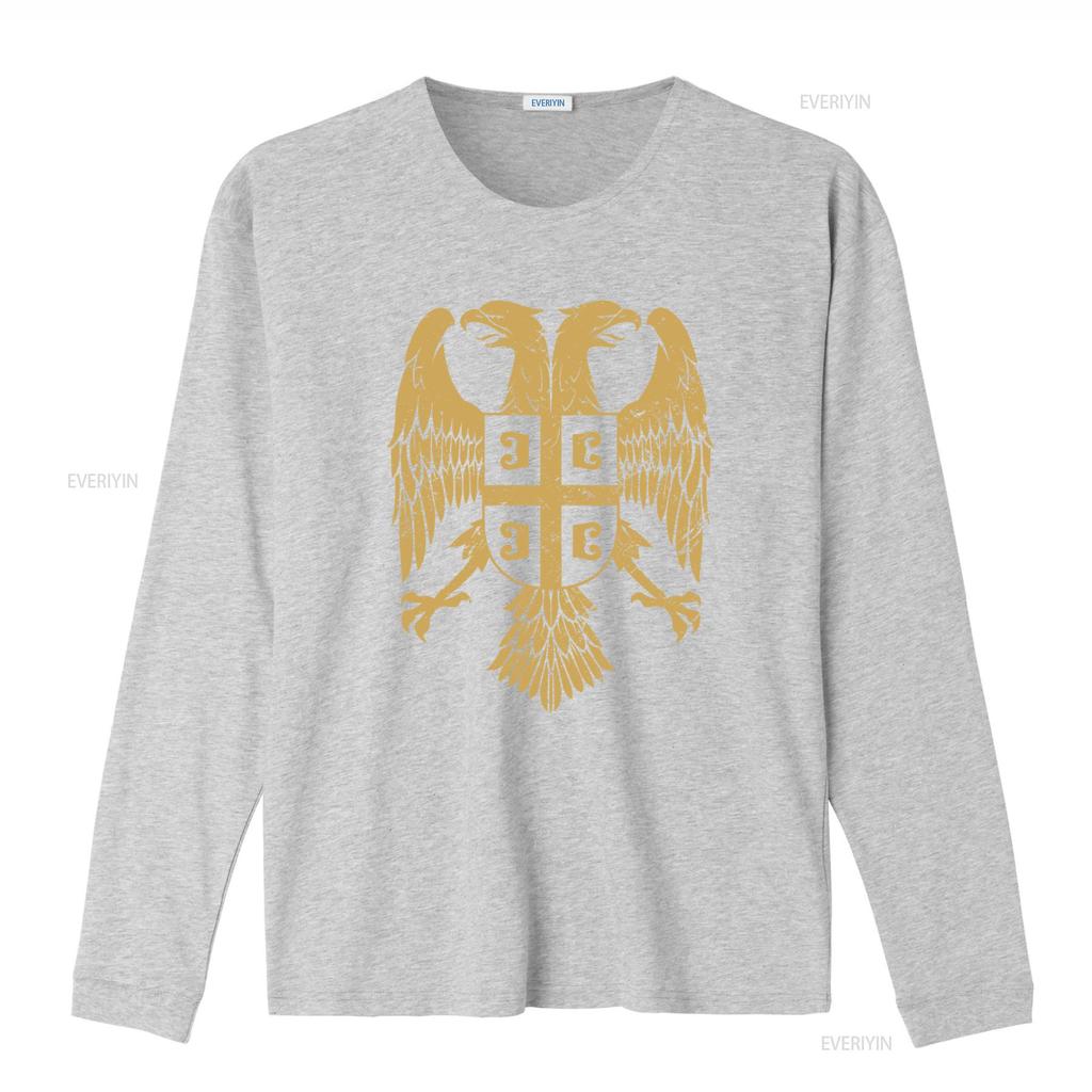 NEW LIMITED EDITION Serbian Double Headed Eagle Coat Of Arms T Shirt for Men vintage Washed graphic Comfortable Soft Breathable