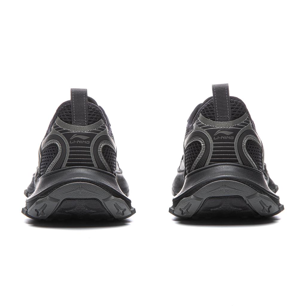 Li Ning Slip Resistant, Abrasion Resistant, Breathable Low top Chunky Sneakers Men's Black Silver AGCW055-2