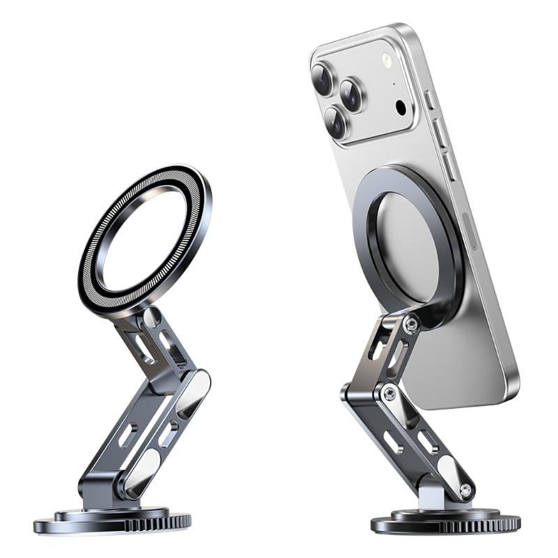 Adhesive Phone Holder Car Dashboard Mount Magnetic Foldable Stand 360 Degree Rotating Cellphone Holder Stand
