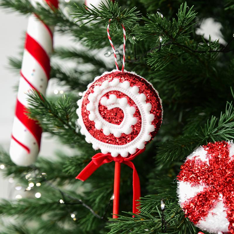 Festive Oversized Candy Cane Tree Ornaments - Creative Christmas Pendants