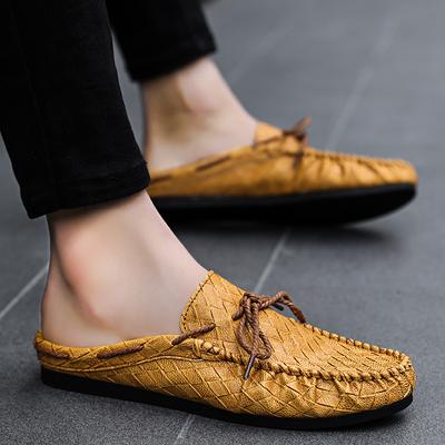 Herren Pantoffel Halbleder Herrenschuh Pantoletten Outdoor Mules Flach Bequem Niedriger Preis Designer Luxus Spaß Sommer Sale