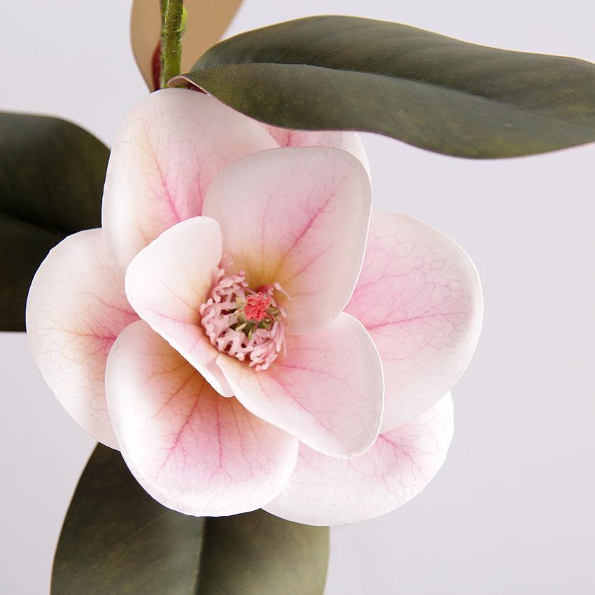 4pcs Artificial Magnolia Flower Branch 3 Heads Real Touch Latex Large Magnolia for Edding Centerpieces Hme Floor Floral Decor
