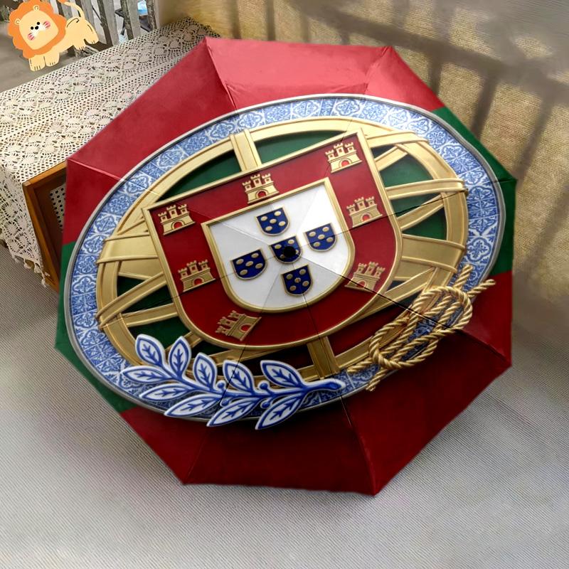 Portuguese Heritage Emblem Folding umbrella Portable durable Sun umbrella light travel