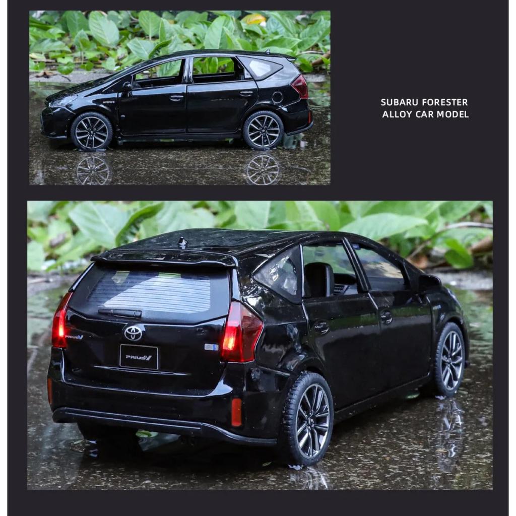 1/32 TOYOTA PRIUS Alloy Car Model Diecast Metal Vehicles Car Model Sound and Light Simulation Collection Childrens Toy Gift