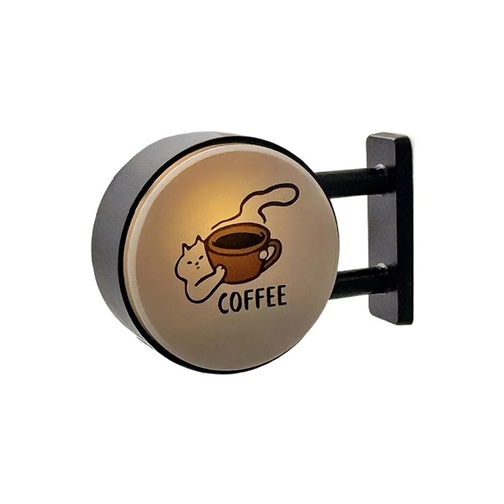 Creative Atmosphere Coffee Corner Light Sign Retro Style Soft Light Glowing Fridge Magnet Decoration Magnetic