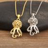 Nidin Trendy Cool Style Octopus Shape Charm Pendant Necklace For Female Male Copper Inlaid Zircon Jewelry Daily Party Gifts