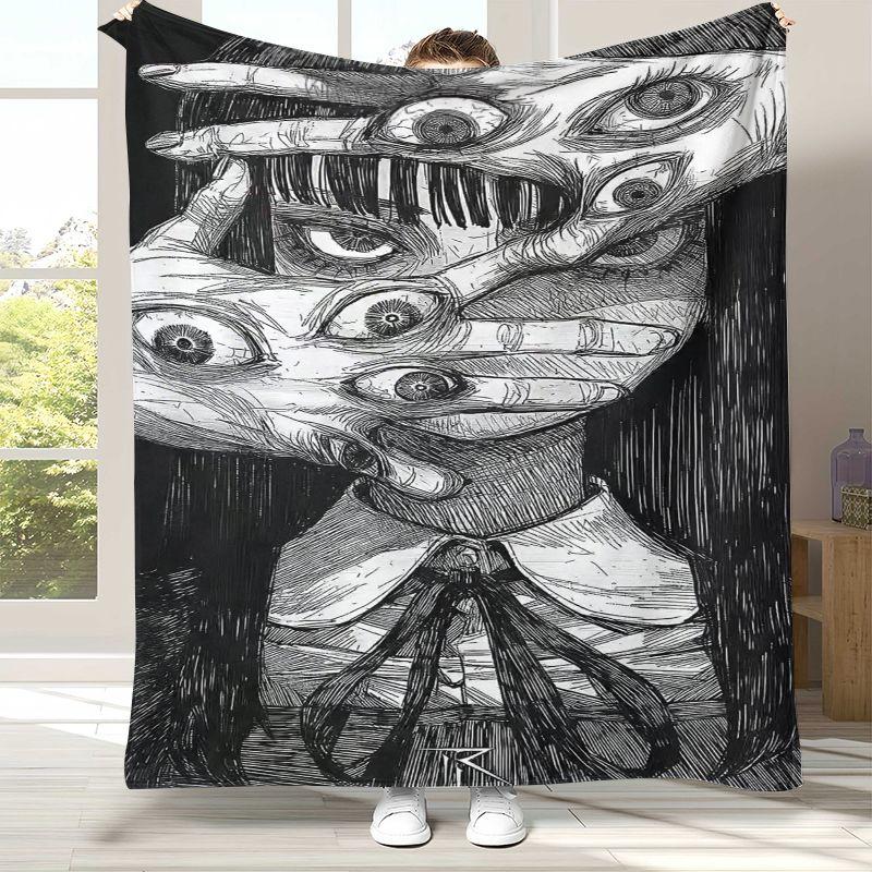 Horror Junji Ito Tomie Kawakami Ghost Flannel Blanket,Ultra Soft Warm Plush Throw for Home Bedroom Bed Sofa Cover Camping Picnic