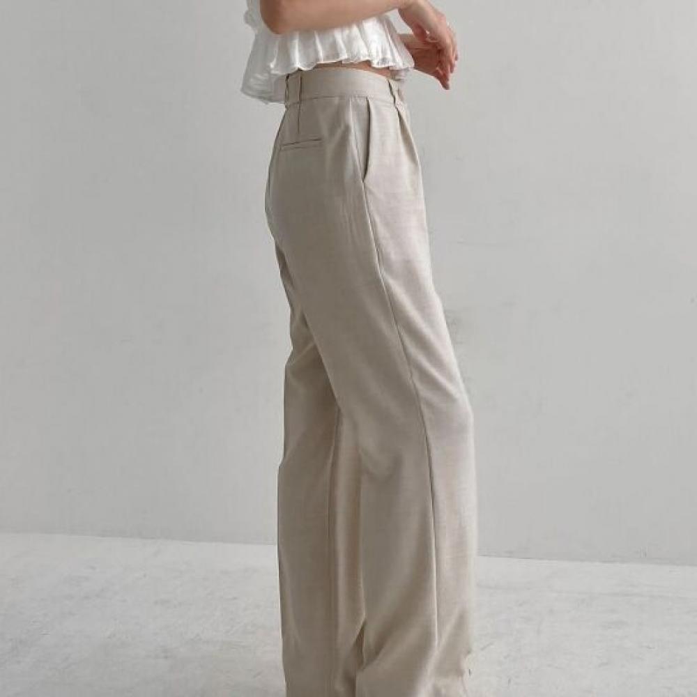 C S In The Room StretCh pIntuCk Straight Wide SlaCkS 3Color 5Size