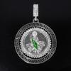 European and American New Rotatable St. Jude Alloy Pendant, Alloy Diamond-encrusted Personalized Hip-hop Style Necklace Jewelry