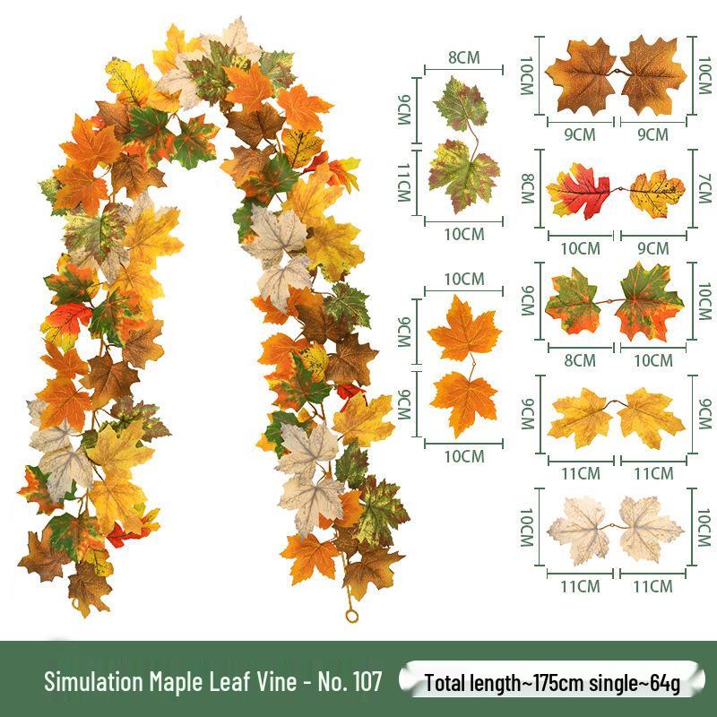 Artificial Maple Leaf Vine for Autumn Harvest Festival & Thanksgiving Decorations