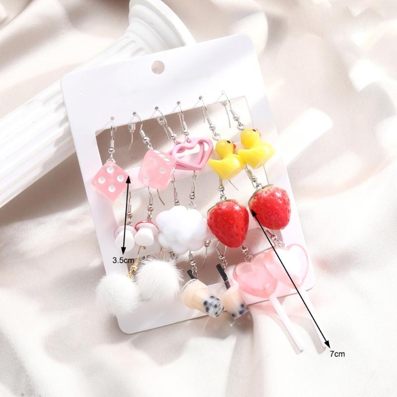 Pendant Earrings Unique Drop Earrings Set Fashion Ear Jewelry Set Zinc Alloy Texture Suitable for Ladies and Teen Girls