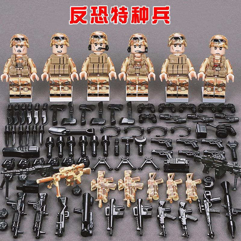 Building Block Military Minifigures Police Special Forces Minifigures Assemble Toys Year-Old Boy Birthday Model
