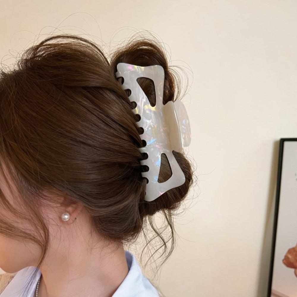 Leopard Print Ponytail Clip Hollow Simple Hair Claw Elegant Bowknot Hair Claw  Four Seasons