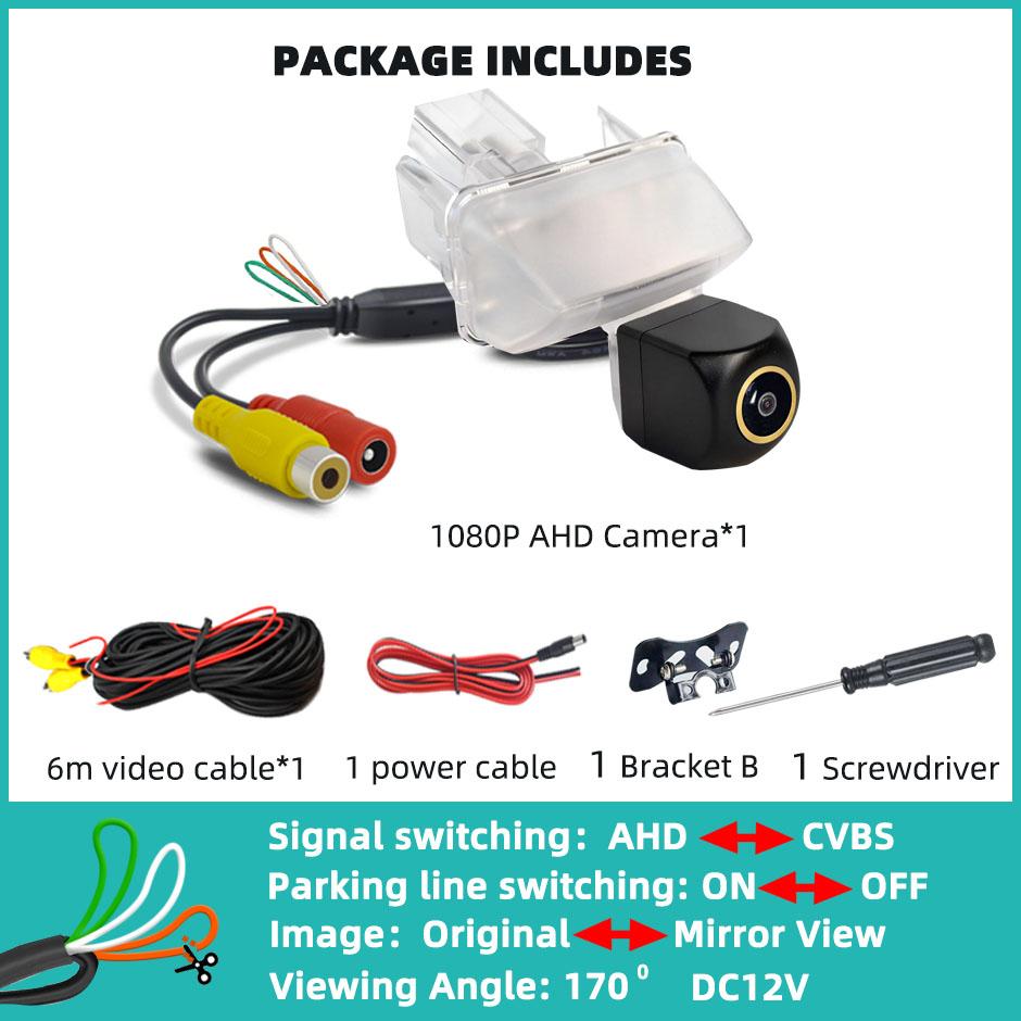 Backup Camera Rear View Reverse AHD 720P/1080P Cam Parking Safety Fits Toyota Corolla Yaris Vios Prius Camry Fortuner Avensi
