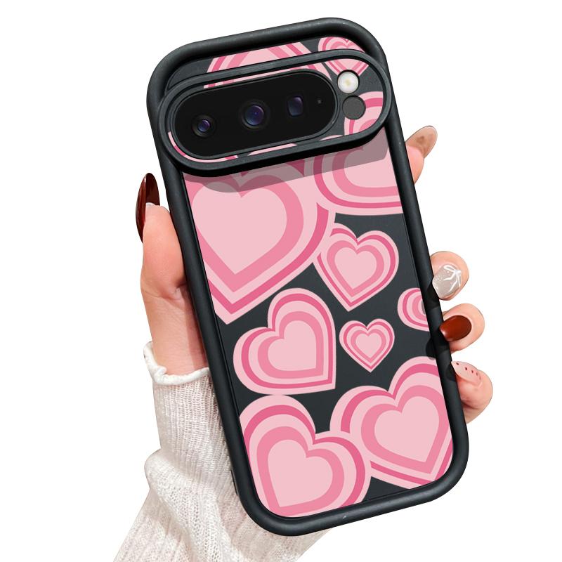 Y2K Retro Gradient Love Hearts Pattern Case For Google Pixel 10 Pro XL Pixel 9A 9 Pro 8 7 8A 7A Shockproof Bumper Soft Silicone Cover