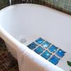 8Pcs 3D Bathtub Anti-Slip Stickers - Waterproof PVC Bathroom Safety Decals - Decorative 13x13cm Removable Self-Adhesive Mural