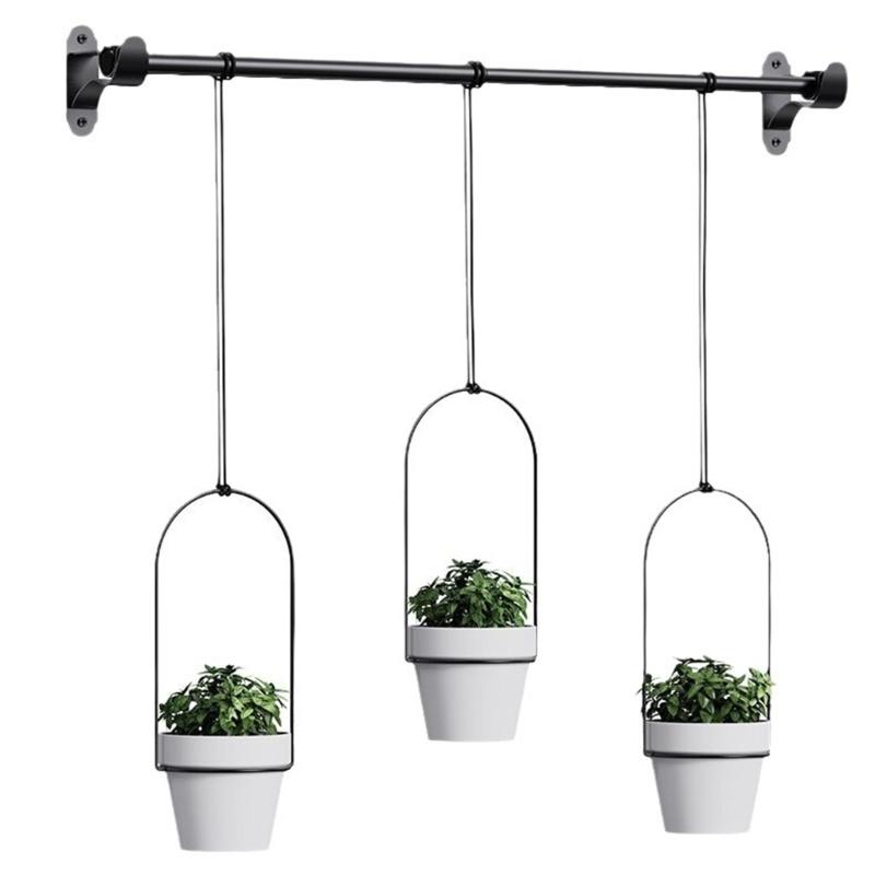 

Hanging Flower Pot Net Hanging Basket Plant Holder Gardening Planter Hanger Rack Hanging Planter Net Decoration чёрный