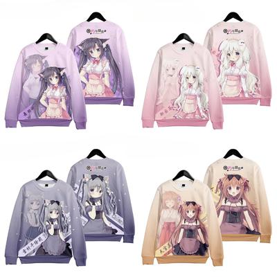 Anime Amairo Schokolade 3D-Druck Pullover Damen Herren Rundhals Langarm Rundhalsausschnitt Sweatshirt Lässige Pullover Oberteile