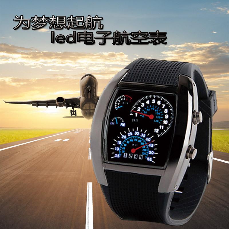 Fashion Men's Sports Wristwatch Set Racing Dashboard Dial Design LED Electronic Watch Creative Digital Watch Clock for Male Teen