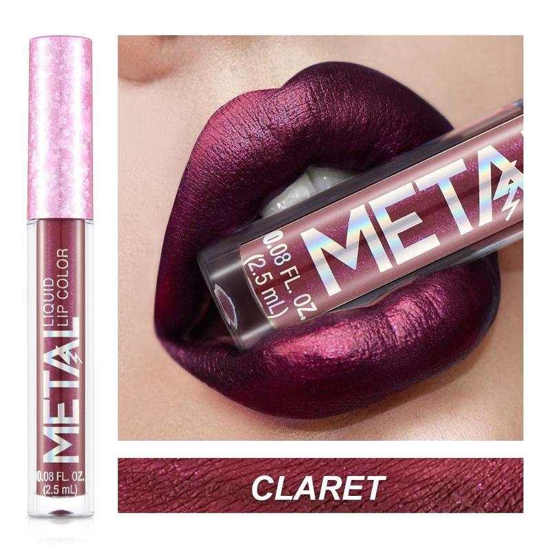 Metallic Liquid Lipstick Lip Gloss with Shimmer Non-Stick Cup Lip Lacquer Makeup