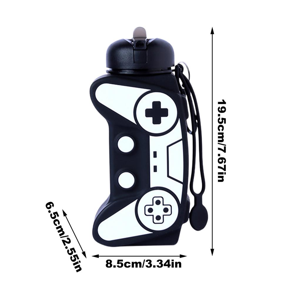 

Силиконовая бутылка для воды Складная бутылка для воды Форма ручки для игры Бутылка для питья Спортивная Герметичная Дорожная кружка Многоразовый стакан для воды Black чёрный