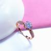 Purple Gold Single Diamond Zircon Ring Luxury Simple Snowflake Ring Rose Gold Plated Ring Jewelry