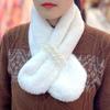 Autumn And Winter New Plush Imitation Rabbit Hair Pearl Buttons Fur Scarve Solid Colour Versatile Scarve Fashion Women's Scarve