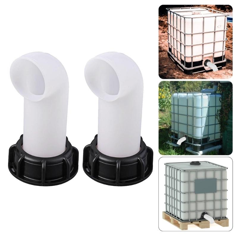 2Pcs IBC Tank Adapters Hose Splitters Connector Extension Drain Spouts Hose Water Tank Nozzle Tap Caps Valves Fitting