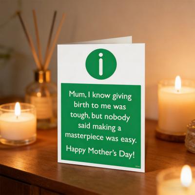 Funny Mother's Day Card Outstanding Mum Rating Review Greeting Card with Envelope Humorous Mom Appreciation Card Unique Gift from Daughter or Son