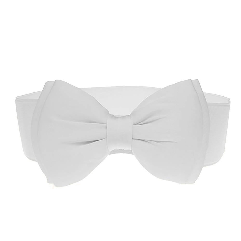 Dámský módní pás s mašlí Široký elastický pásek v pase