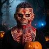 Scary Party Costume for Adults Zombie Head Masque, Horror Latex Full Hood Realistic Character Headpiece Creepy Skeleton Halloween Cosplay, Haunted