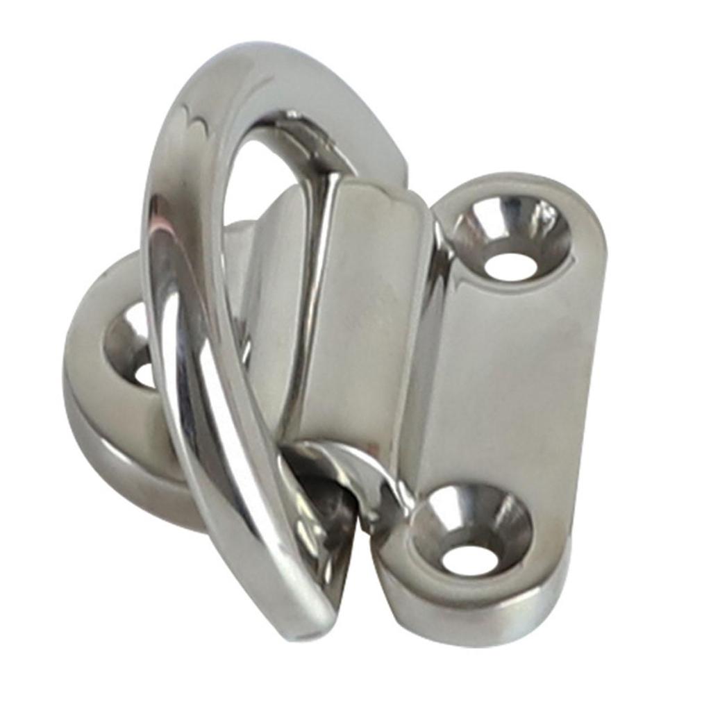 2 Pieces Folding Pad Eye D Ring Steel Tie Down Smooth Easy To Install with Screws Sturdy Deck Lashing Ring for Trailer Truck