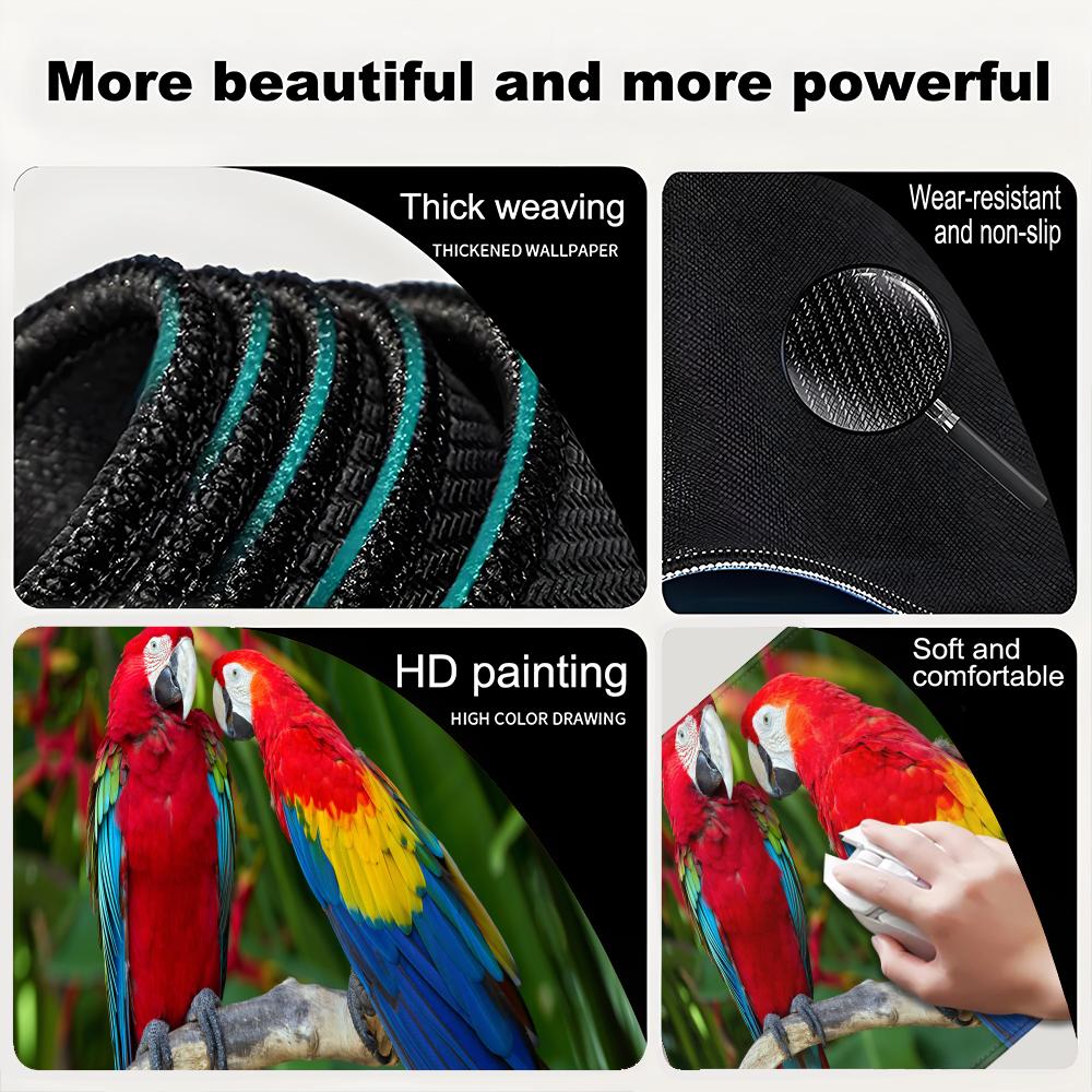 Animal Bird Parrot Game Carpet Mouse Pad Anti Slip Mousepad Gaming Mice Mat for PC Laptop Desktop Computer 400x900
